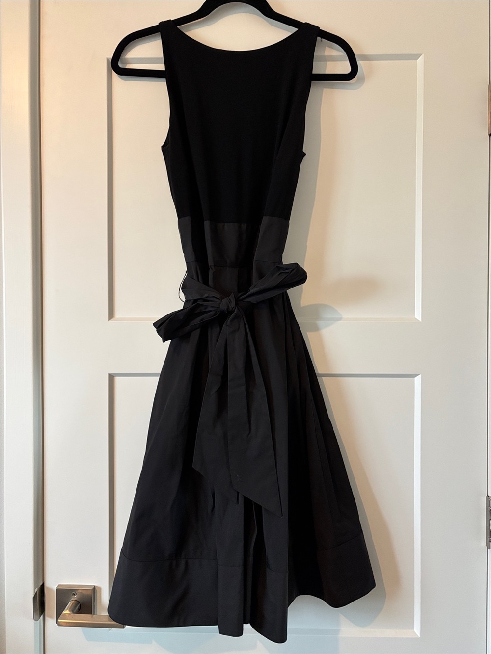 Ralph Lauren Black Sleeveless A-Line Dress with Bow Waist